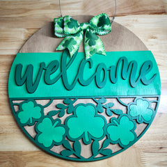 St Patrick's Day Welcome Door Hanger