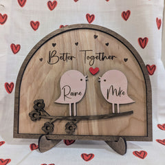 Personalized Love Birds Frame Couple Sign