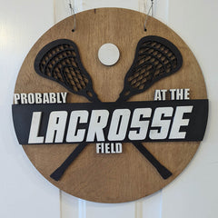 Probably At Lacrosse The Field Door Hanger | Spring Porch Decorations 