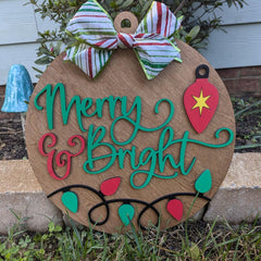 Merry and Bright Door Hanger
