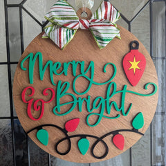 Merry and Bright Door Hanger