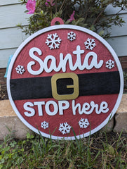 Santa Stop Here Door Hanger
