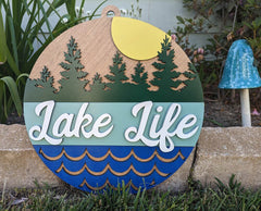 Lake Life Door Hanger | Lake Gift | Porch Sign