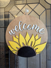 Sunflower Welcome Door Hanger | Sunflower Decor