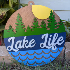 Lake Life Door Hanger | Lake Gift | Porch Sign