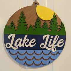 Lake Life Door Hanger | Lake Gift | Porch Sign