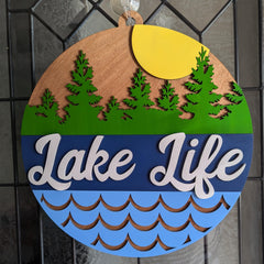Lake Life Door Hanger | Lake Gift | Porch Sign