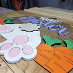 Bunny Bottom Happy Easter Welcome Door Hanger | Bunny Life | Bunny Welcome Sign