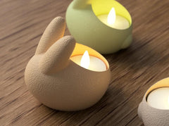 Modern 3D-Printed Easter Bunny Tea Light Holder 3 Pack