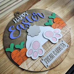 Bunny Bottom Happy Easter Welcome Door Hanger | Bunny Life | Bunny Welcome Sign