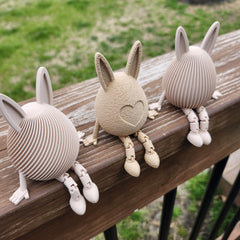 Pack of 2 Modern 3D-Printed Articulating  Bunny Decoration | Easter Gifts | Easter Decor
