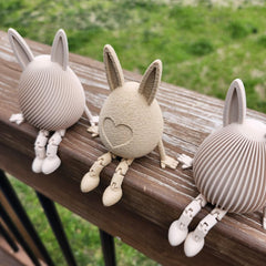 Pack of 2 Modern 3D-Printed Articulating  Bunny Decoration | Easter Gifts | Easter Decor