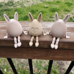 Pack of 2 Modern 3D-Printed Articulating  Bunny Decoration | Easter Gifts | Easter Decor