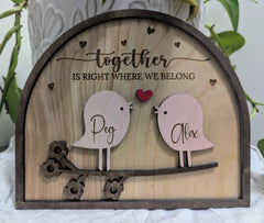 Personalized Love Birds Frame Couple Sign