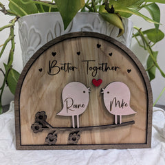 Personalized Love Birds Frame Couple Sign