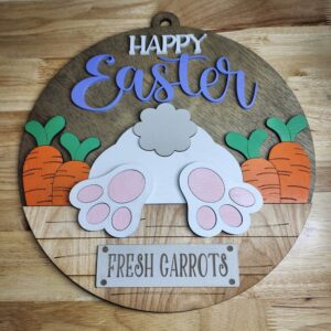 Bunny Bottom Happy Easter Welcome Door Hanger