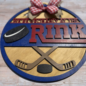 Alternative view of Probably At The Hockey Rink Door Hanger