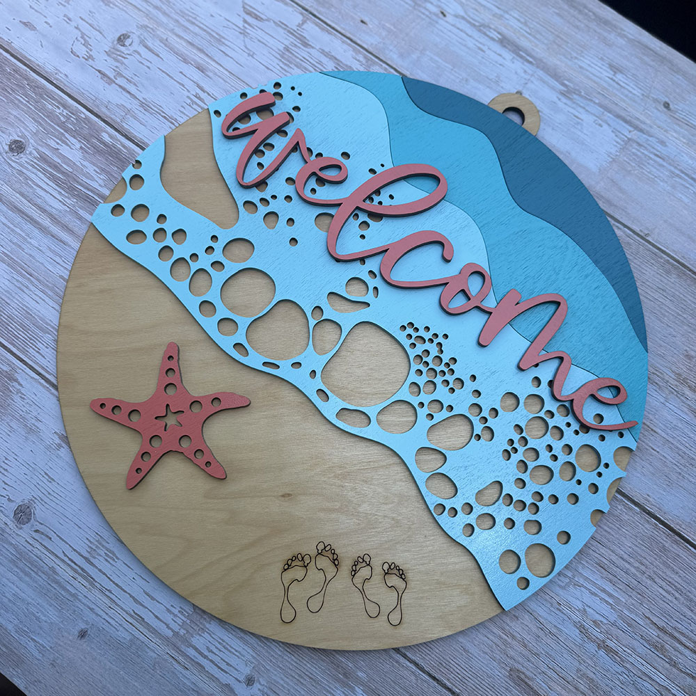 Ocean Welcome Door Hanger | Beach House Porch Decor - Image 2