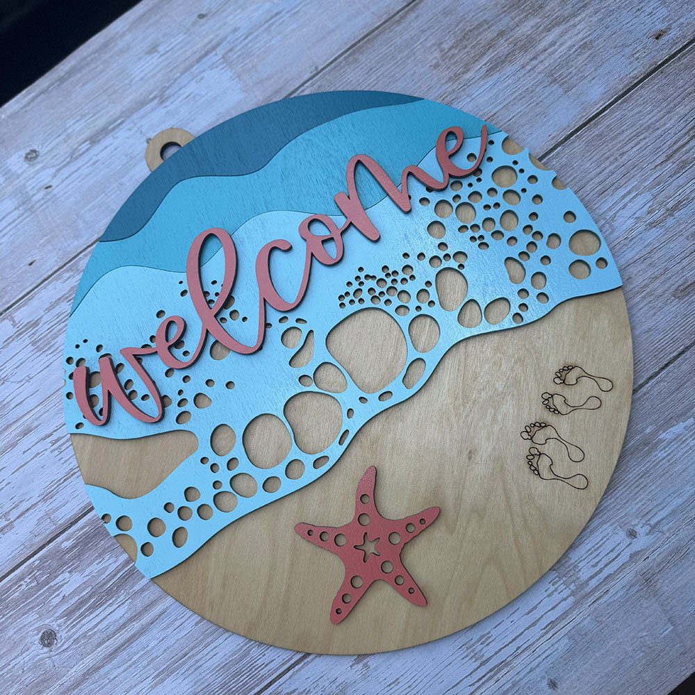 Ocean Welcome Door Hanger | Beach House Porch Decor - Image 4
