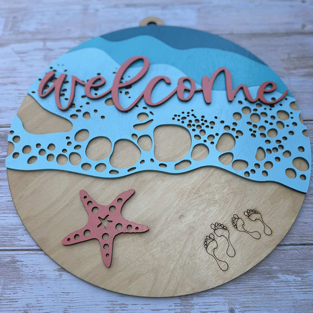 Ocean Welcome Door Hanger | Beach House Porch Decor - Image 5