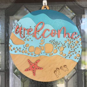 Ocean Welcome Door Hanger | Beach House Porch Decor