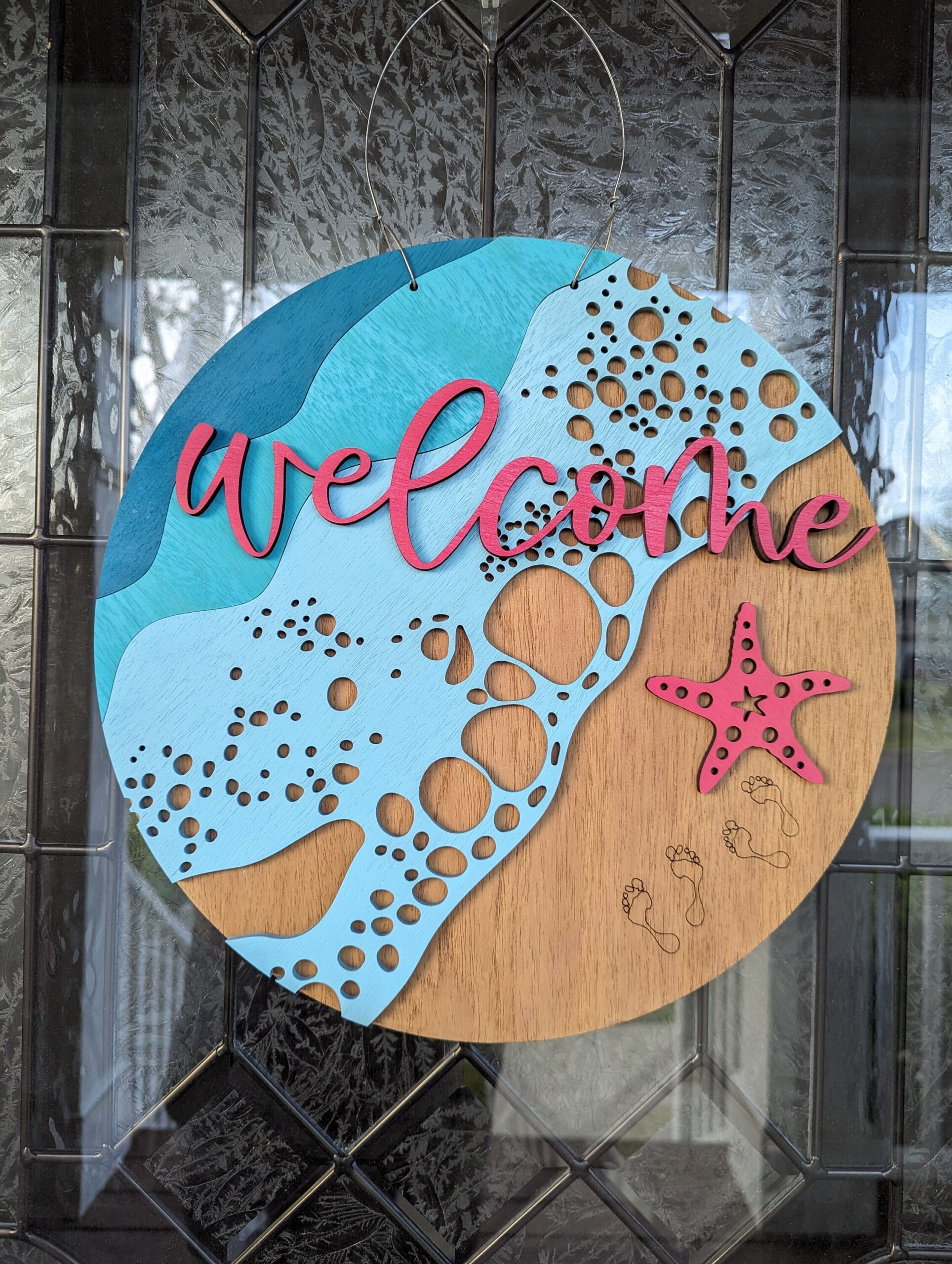 Ocean Welcome Door Hanger | Beach House Porch Decor - Image 2