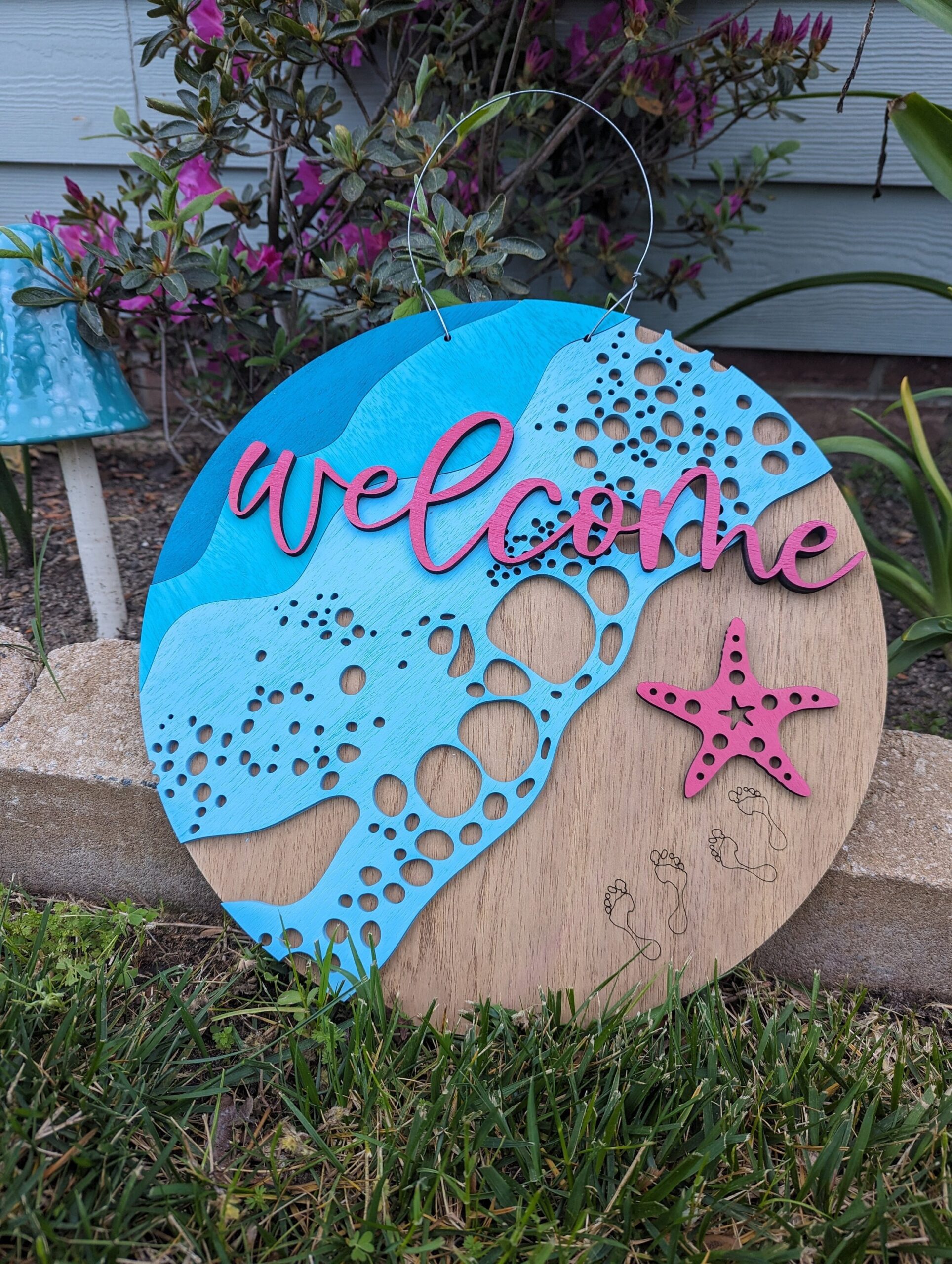 Ocean Welcome Door Hanger | Beach House Porch Decor